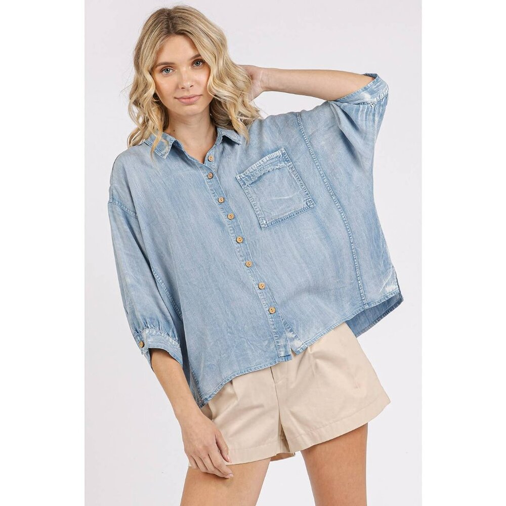NWT: Mittoshop Tencel Chambray Button Down Shirt
